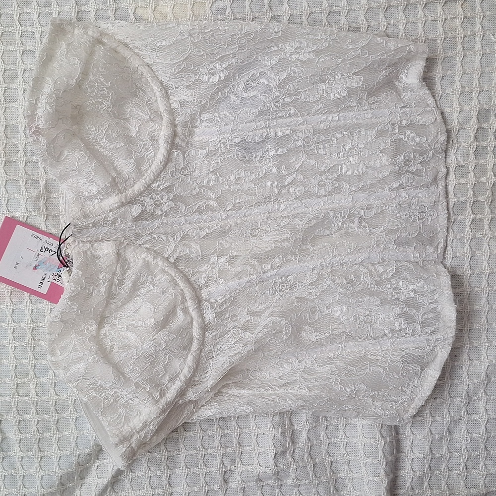 Edikted Lace Strapless Boning Support Sheer Cami Top Bustier - Picture 2 of 7